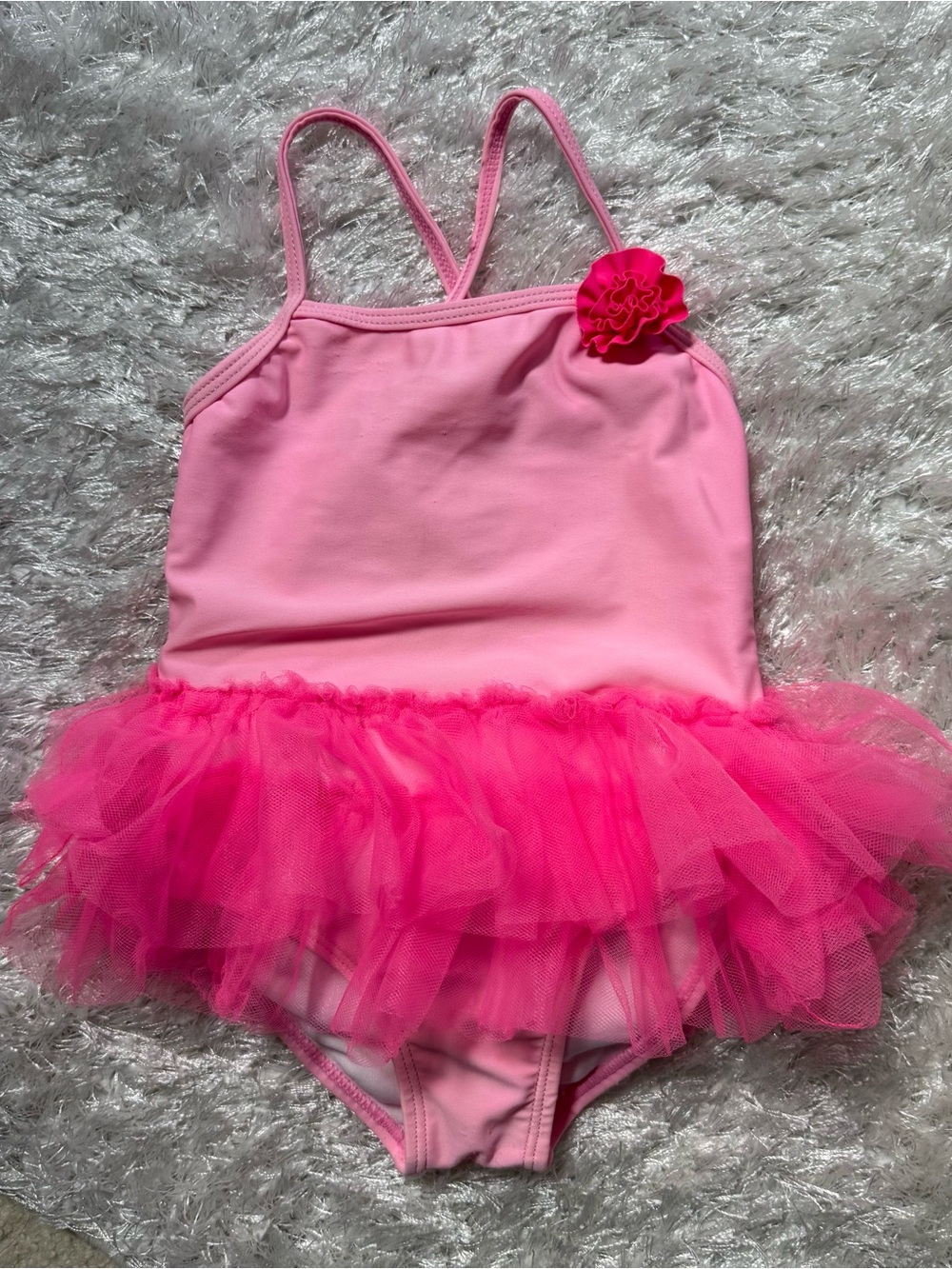 Baby Tulle Tutu Ruffle w Rosette Ballerina Swimsuit 24 months Ocean Pacific OP